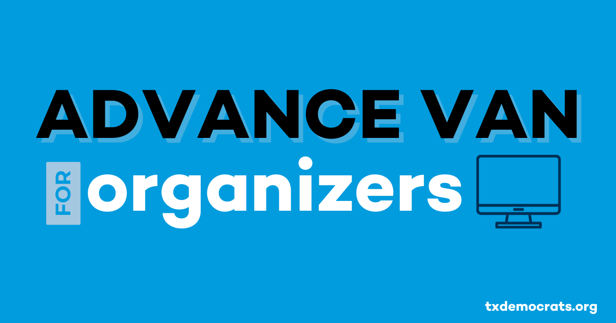 Virtual Advance VAN for Organizers Training